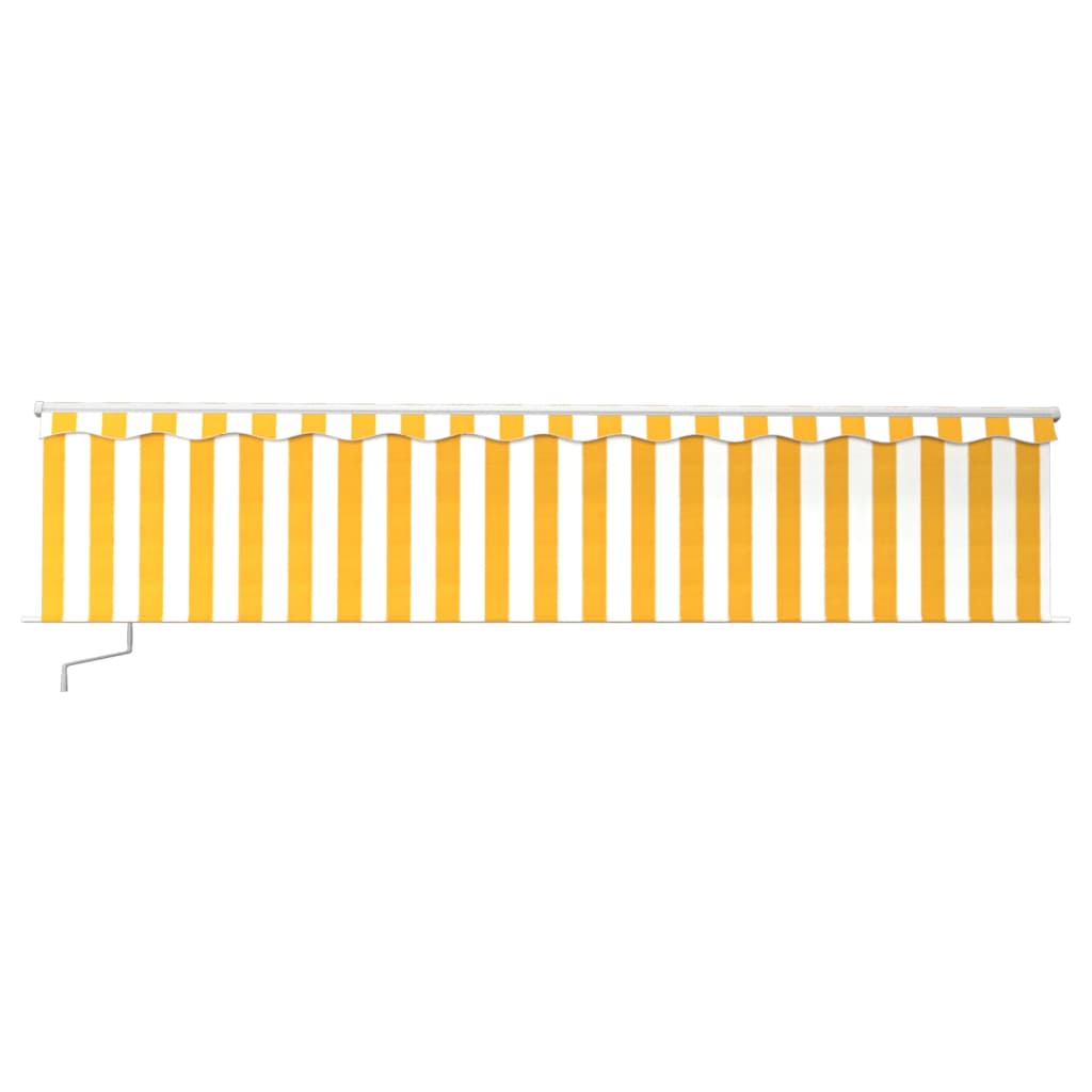 Toldo retrátil manual com estore/LED 6x3 m amarelo e branco