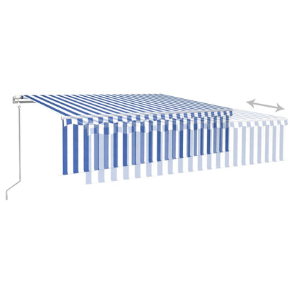 Toldo retrátil automático com estore 6x3 m azul e branco