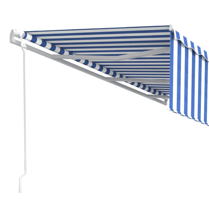 Toldo retrátil automático com estore 6x3 m azul e branco