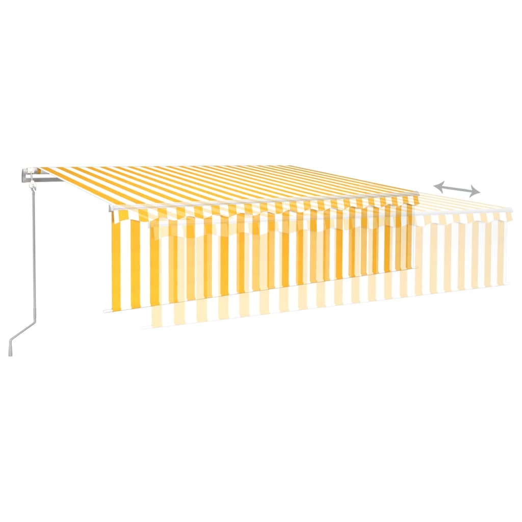 Toldo retrátil automático com estore 6x3 m amarelo e branco