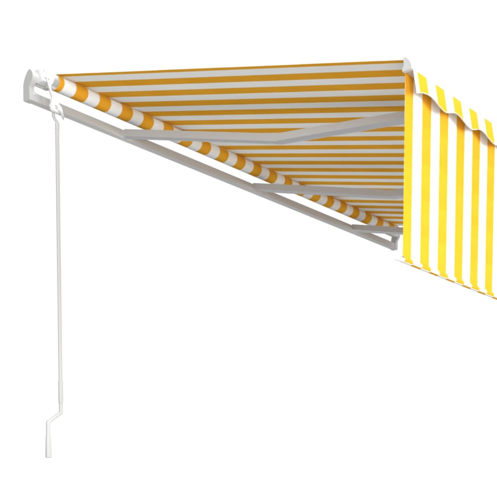 Toldo retrátil automático com estore 6x3 m amarelo e branco