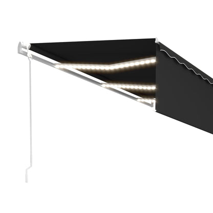 Toldo automático c/ estore/LED/sensor de vento 6x3 m antracite