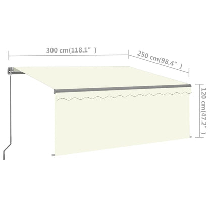 Toldo retrátil manual com estore 3x2,5 m cor creme