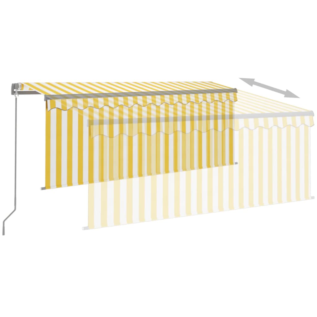 Toldo retrátil manual com estore 3x2,5 m amarelo e branco