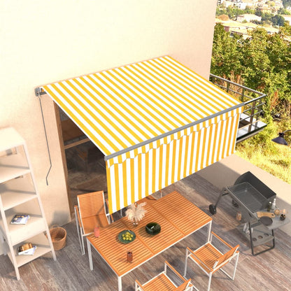 Toldo retrátil manual com estore 3x2,5 m amarelo e branco