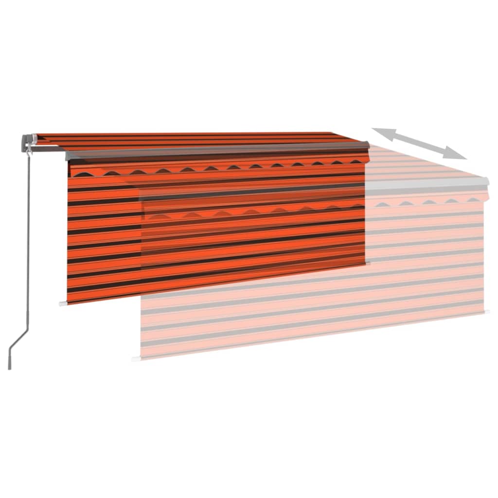 Toldo retrátil manual com estore 3x2,5 m laranja e castanho