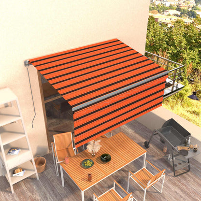 Toldo retrátil manual com estore 3x2,5 m laranja e castanho