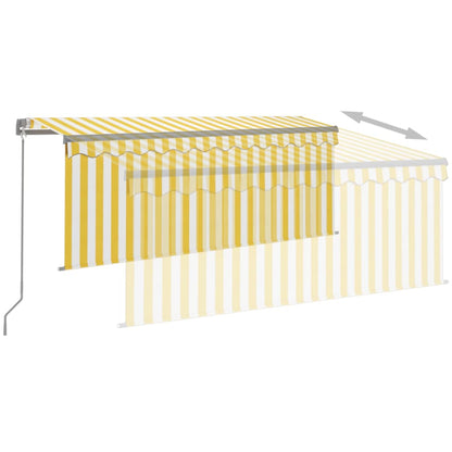 Toldo retrátil manual com estore 3,5x2,5 m amarelo e branco