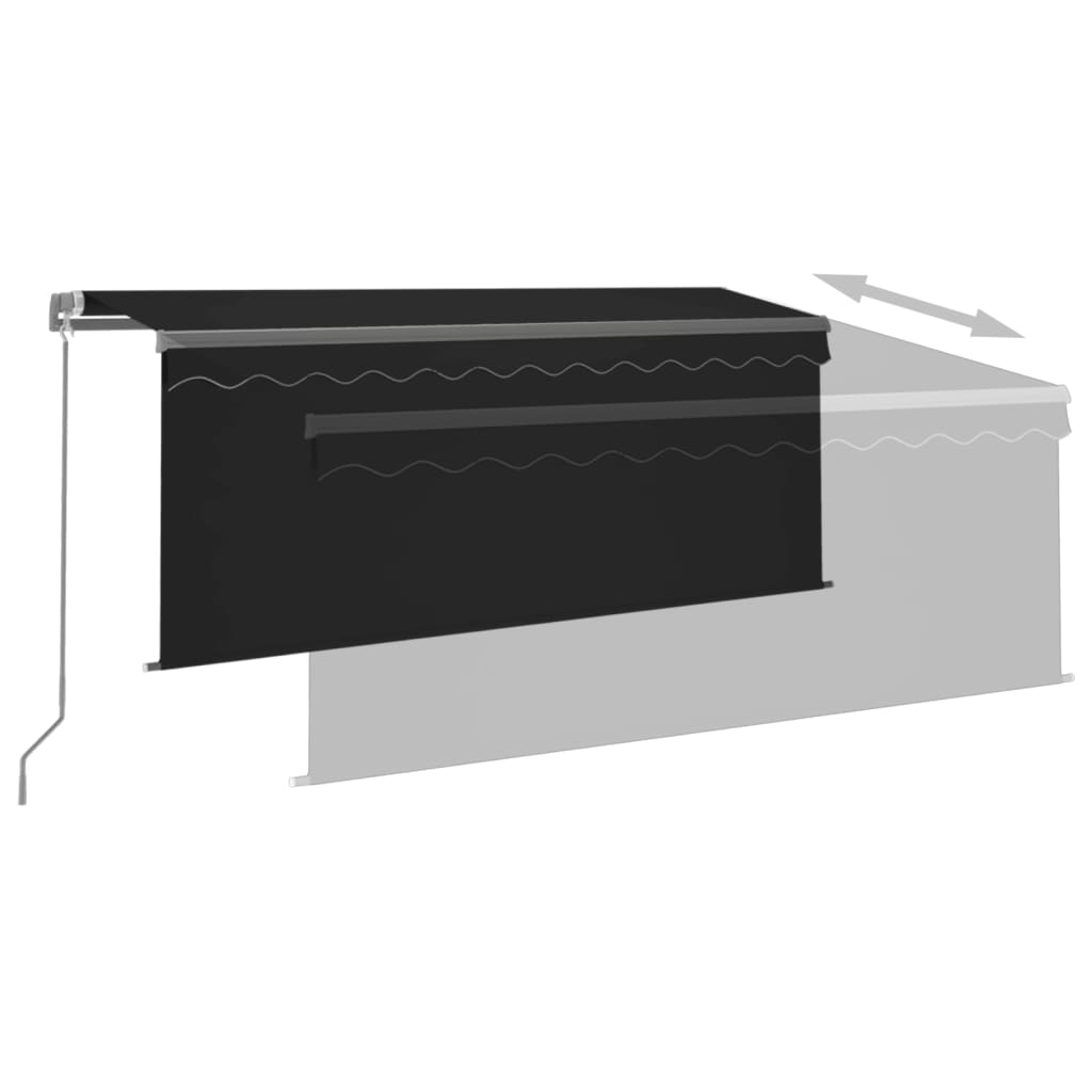 Toldo retrátil manual com estore 3,5x2,5 m antracite