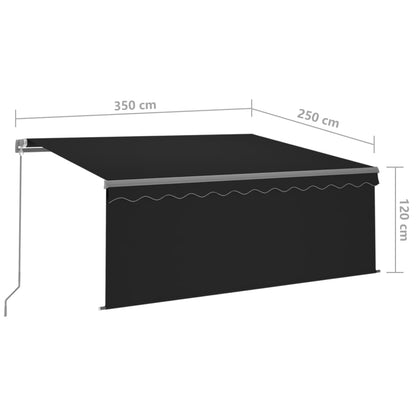 Toldo retrátil manual com estore 3,5x2,5 m antracite