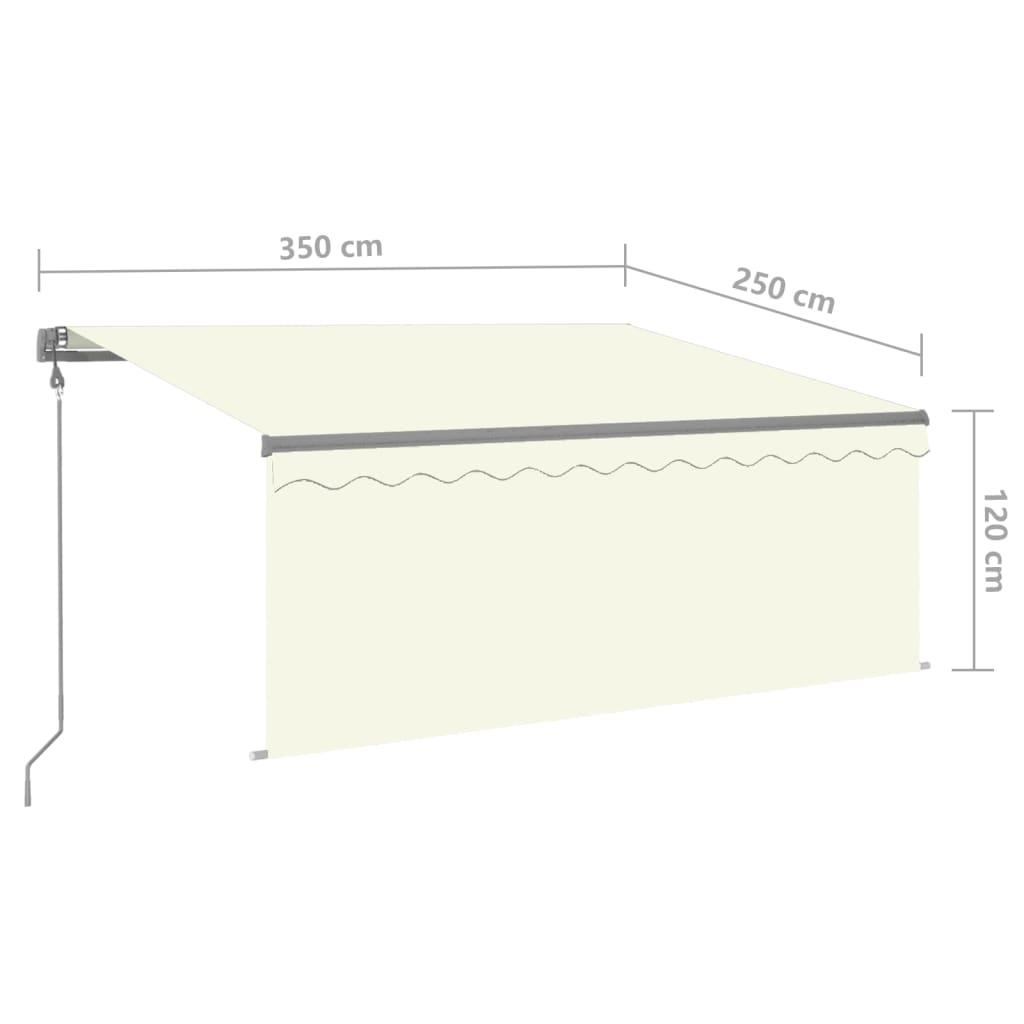 Toldo retrátil automático com estore 3,5x2,5 m cor creme