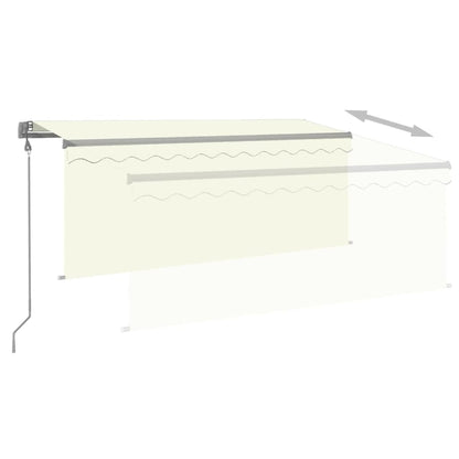 Toldo automático c/ estore/LED/sensor vento 3,5x2,5 m cor creme