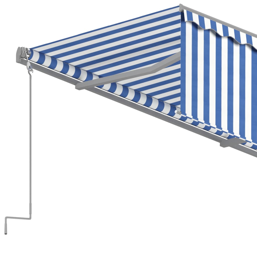 Toldo retrátil manual com estore 4x3 m azul e branco