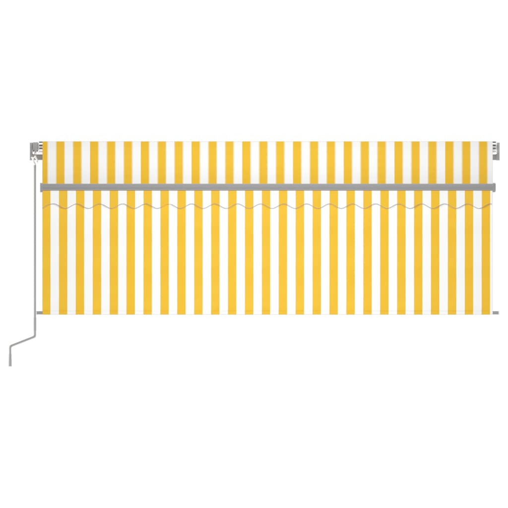 Toldo retrátil manual com estore 4x3 m amarelo e branco