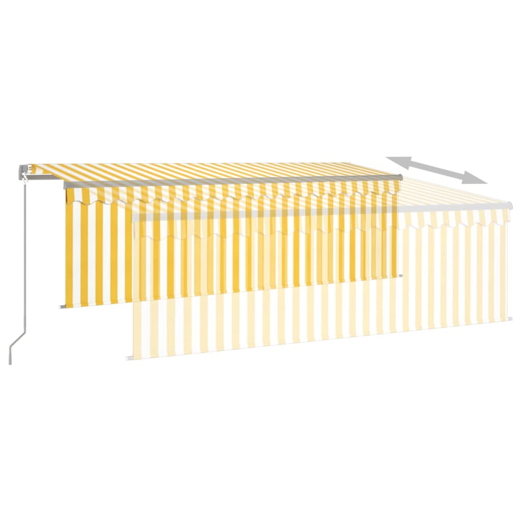 Toldo retrátil manual com estore 4x3 m amarelo e branco