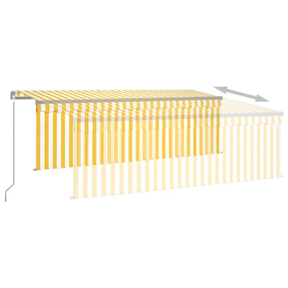 Toldo retrátil manual com estore 4x3 m amarelo e branco