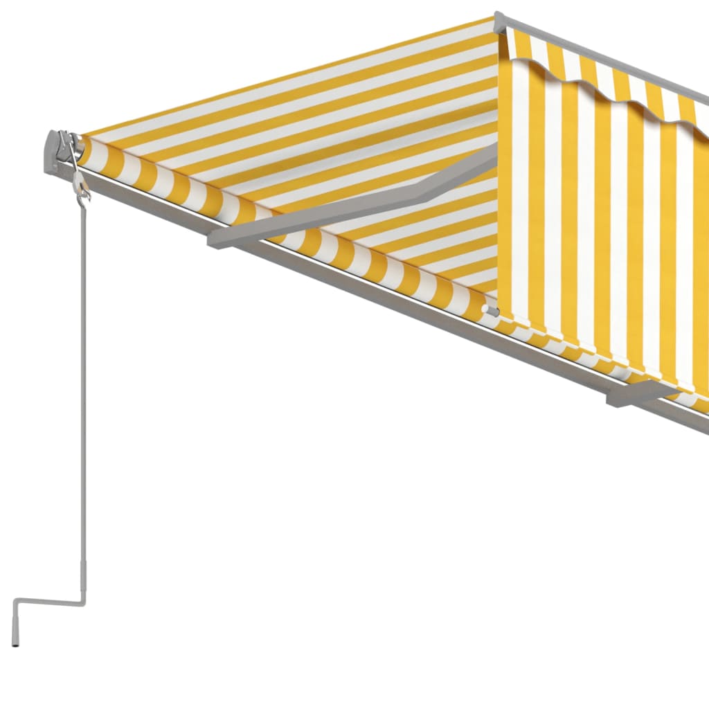 Toldo retrátil manual com estore 4x3 m amarelo e branco