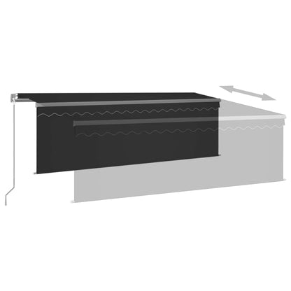 Toldo retrátil manual com estore 4x3 m antracite