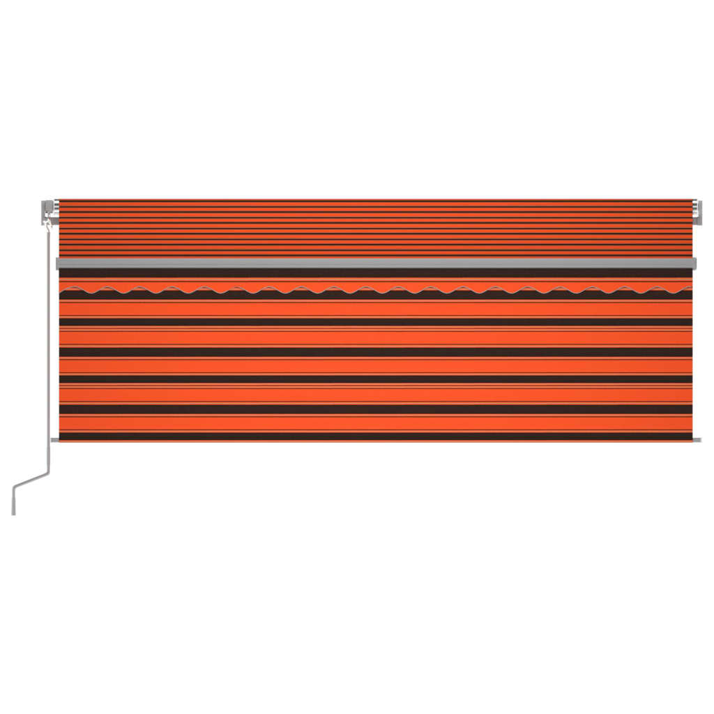 Toldo retrátil manual com estore 4x3 m laranja e castanho