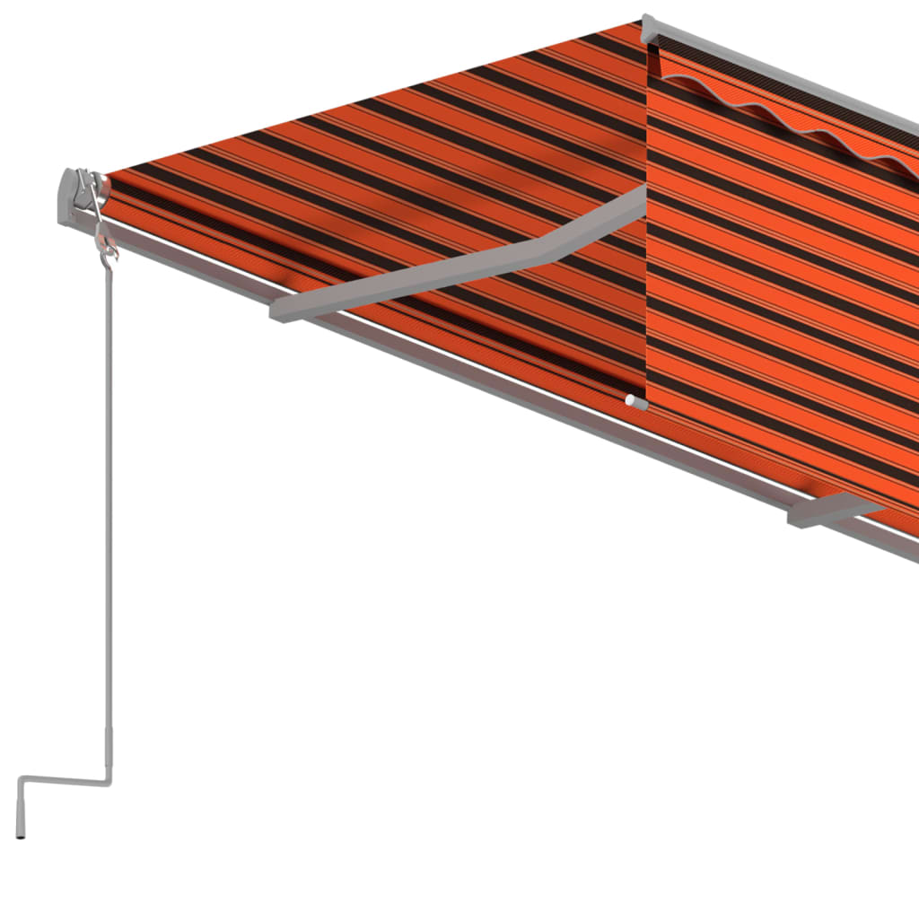 Toldo retrátil manual com estore 4x3 m laranja e castanho