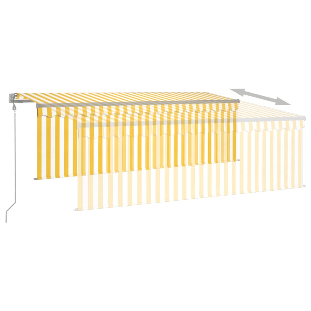 Toldo retrátil automático com estore 4x3 m amarelo e branco