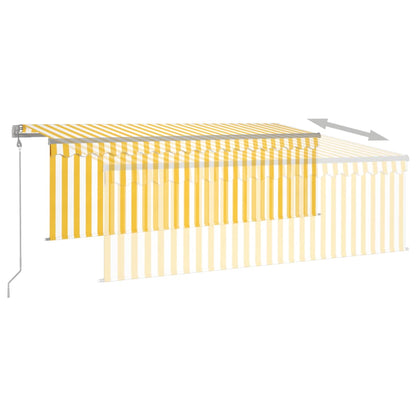 Toldo retrátil automático com estore 4x3 m amarelo e branco