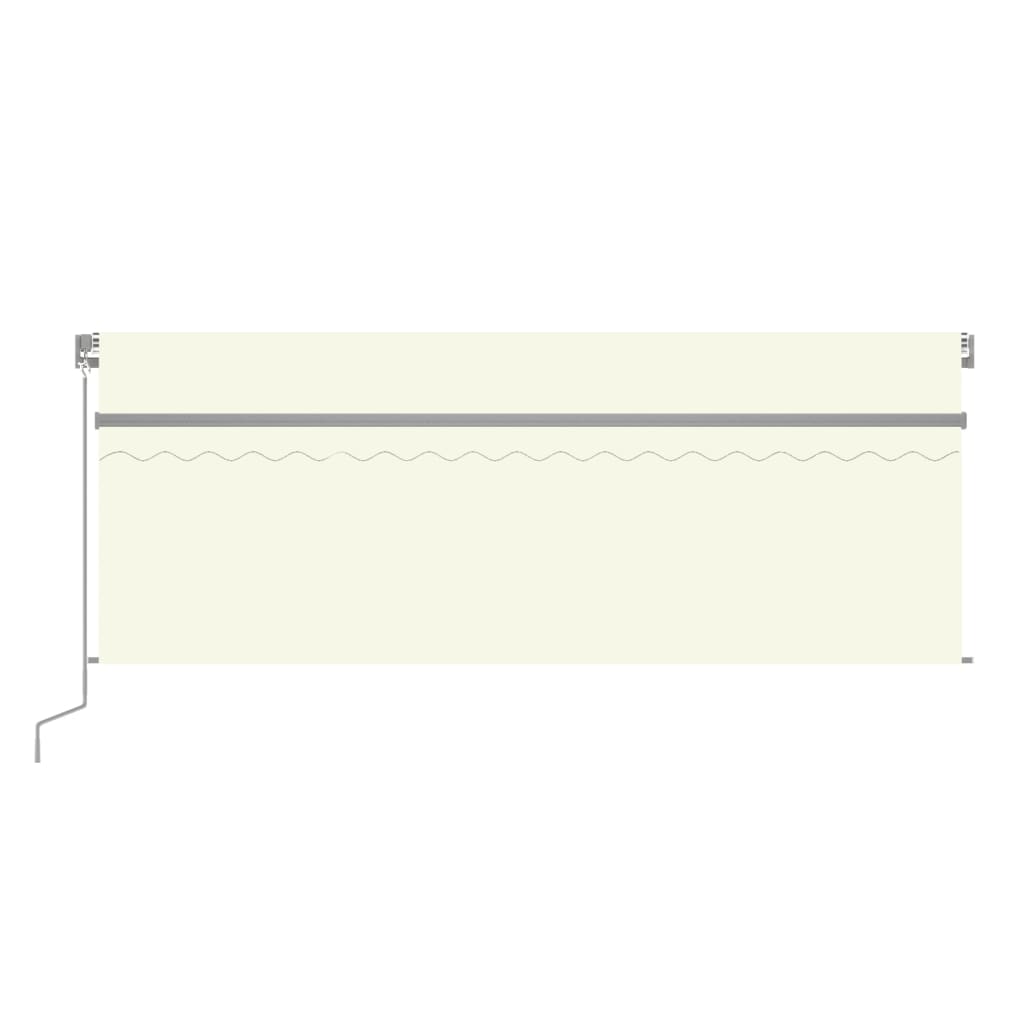 Toldo retrátil manual com estore/LED 4,5x3 m cor creme