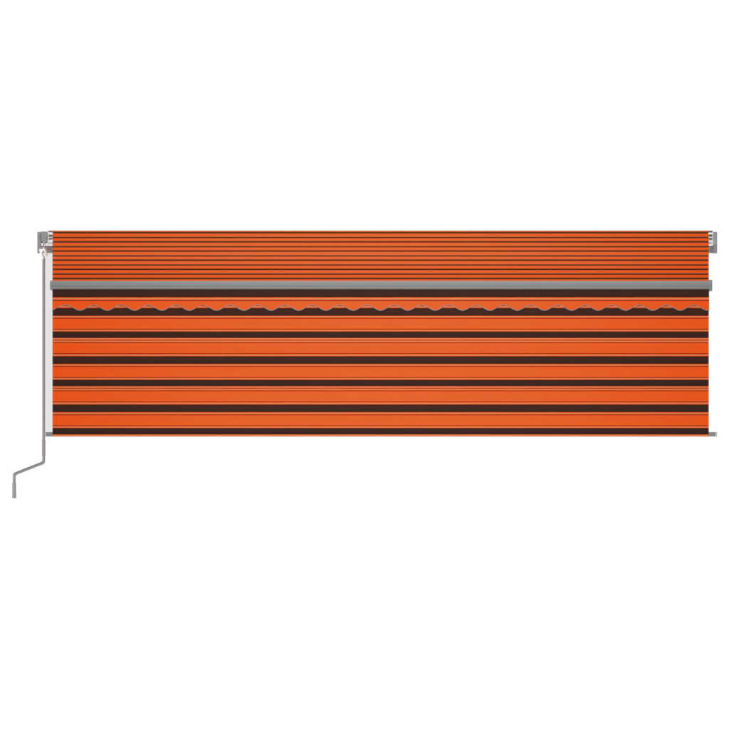 Toldo retrátil manual com estore 5x3 m laranja e castanho