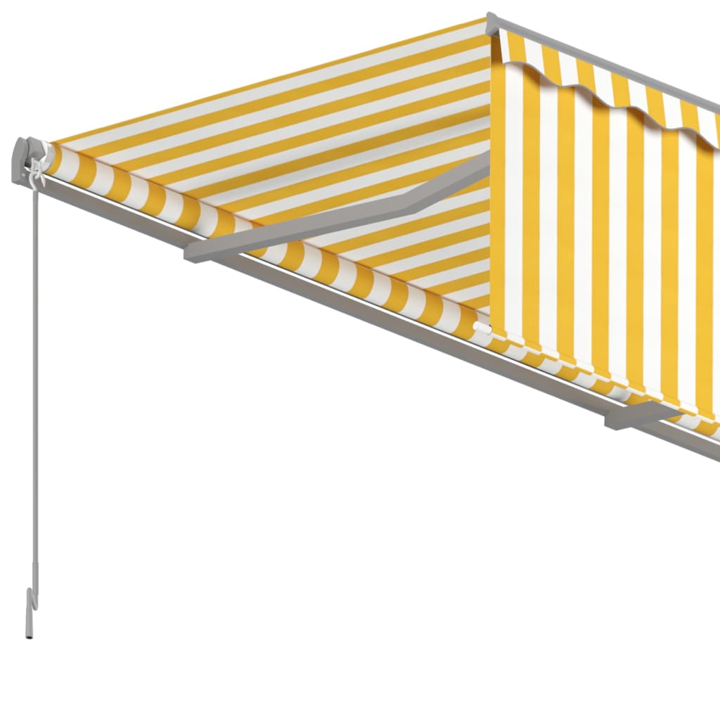 Toldo retrátil automático com estore 5x3 m amarelo e branco