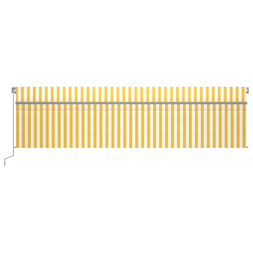 Toldo retrátil manual com estore 6x3 m amarelo e branco