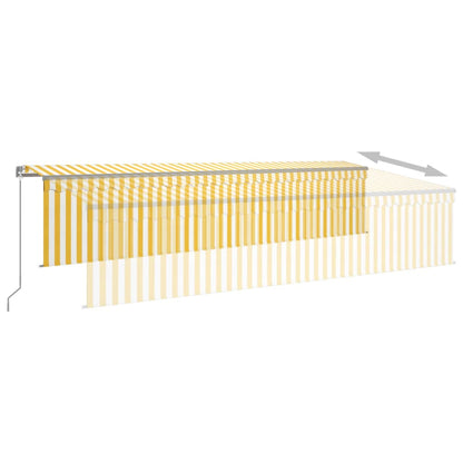 Toldo retrátil manual com estore 6x3 m amarelo e branco