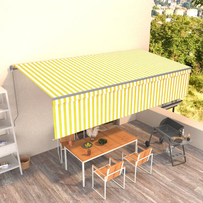 Toldo retrátil manual com estore 6x3 m amarelo e branco