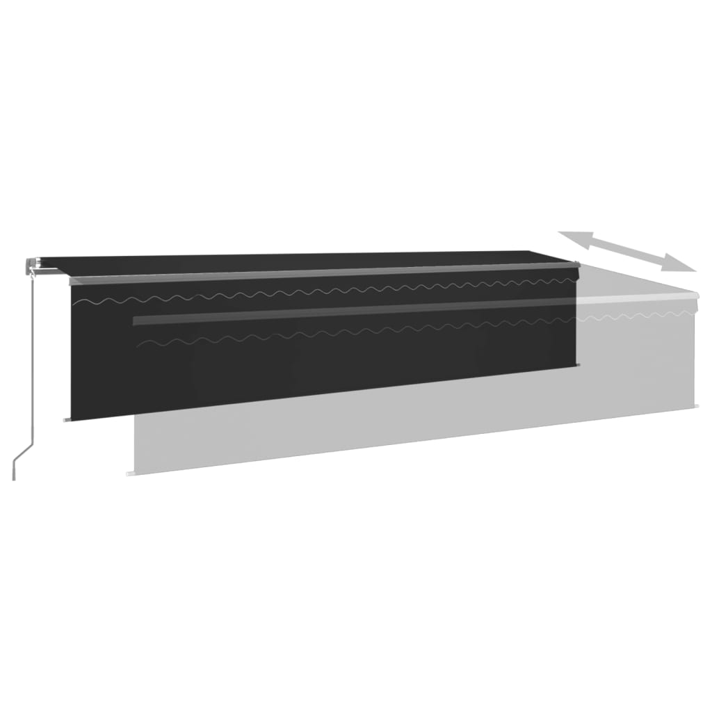 Toldo retrátil manual com estore 6x3 m antracite