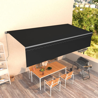 Toldo retrátil manual com estore 6x3 m antracite