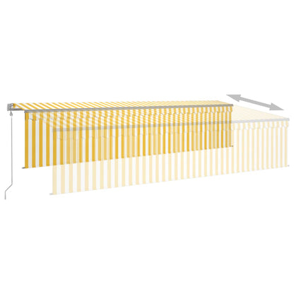 Toldo retrátil automático com estore 6x3 m amarelo e branco