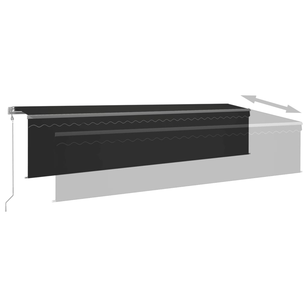 Toldo automático c/ estore/LED/sensor de vento 6x3 m antracite