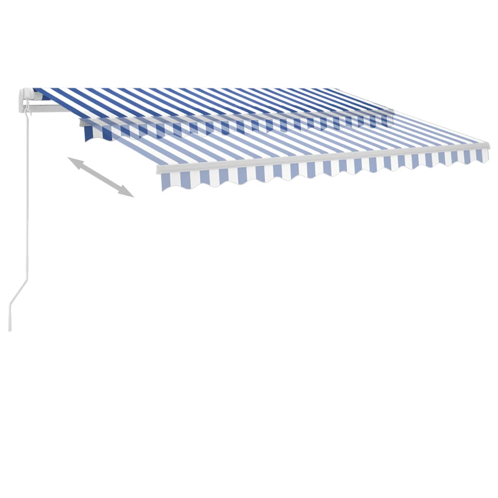 Toldo retrátil manual independente 300x250 cm azul e branco