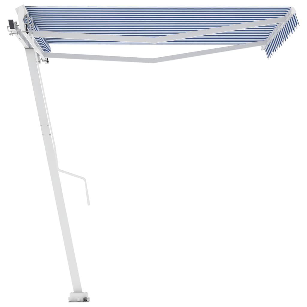 Toldo retrátil manual independente 300x250 cm azul e branco