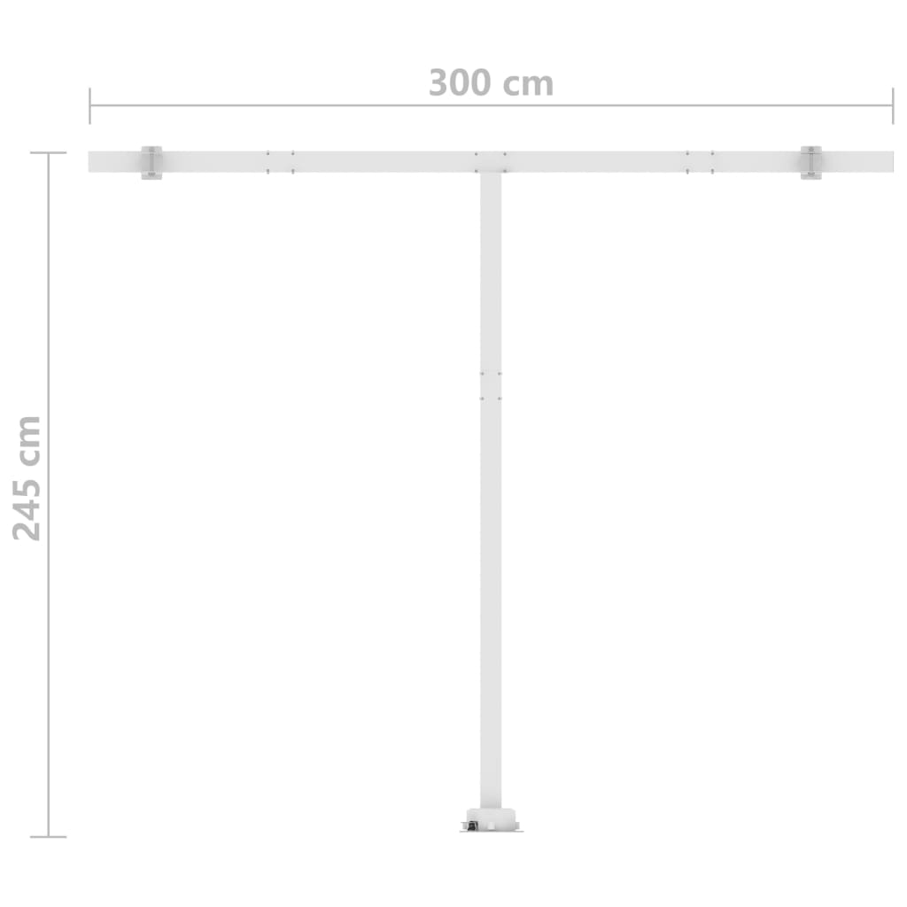 Toldo retrátil manual com LED 300x250 cm azul e branco