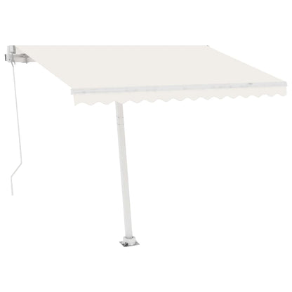 Toldo retrátil manual com LED 300x250 cm cor creme