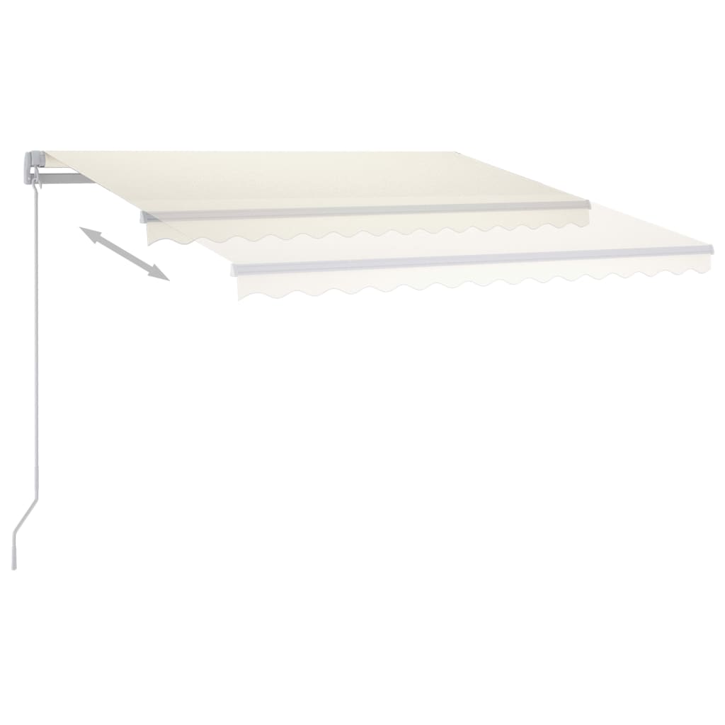 Toldo retrátil manual com LED 300x250 cm cor creme