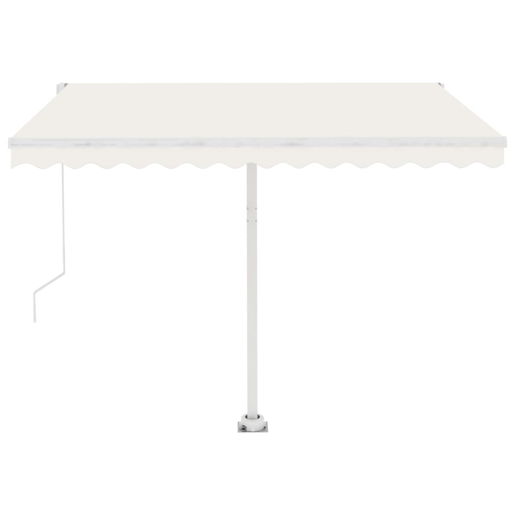 Toldo retrátil manual com LED 300x250 cm cor creme