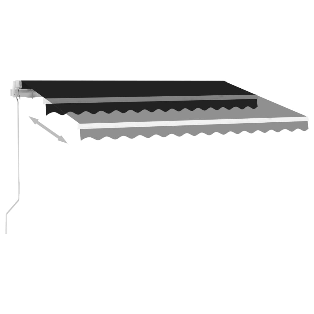 Toldo retrátil manual com LED 300x250 cm antracite