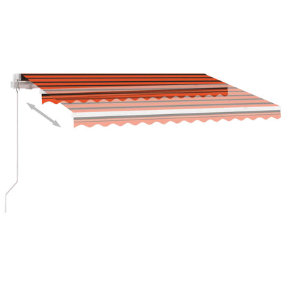 Toldo retrátil manual com LED 300x250 cm laranja e castanho