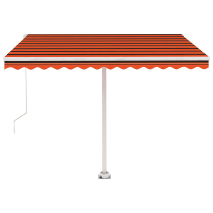 Toldo retrátil manual com LED 300x250 cm laranja e castanho