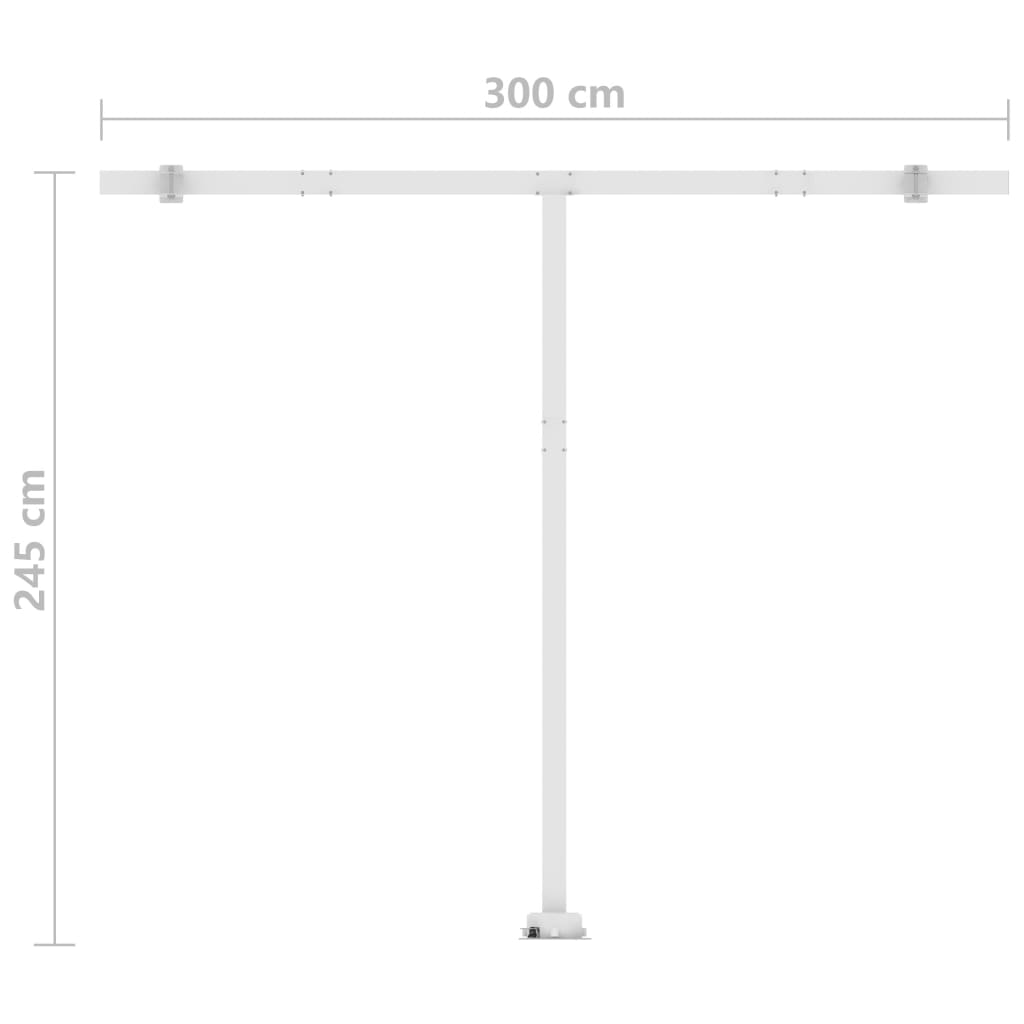 Toldo retrátil manual com LED 300x250 cm laranja e castanho