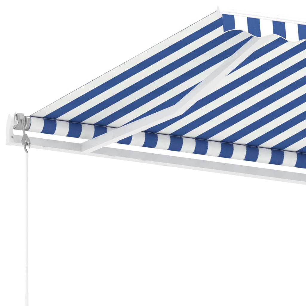 Toldo automático independente 300x250 cm azul e branco