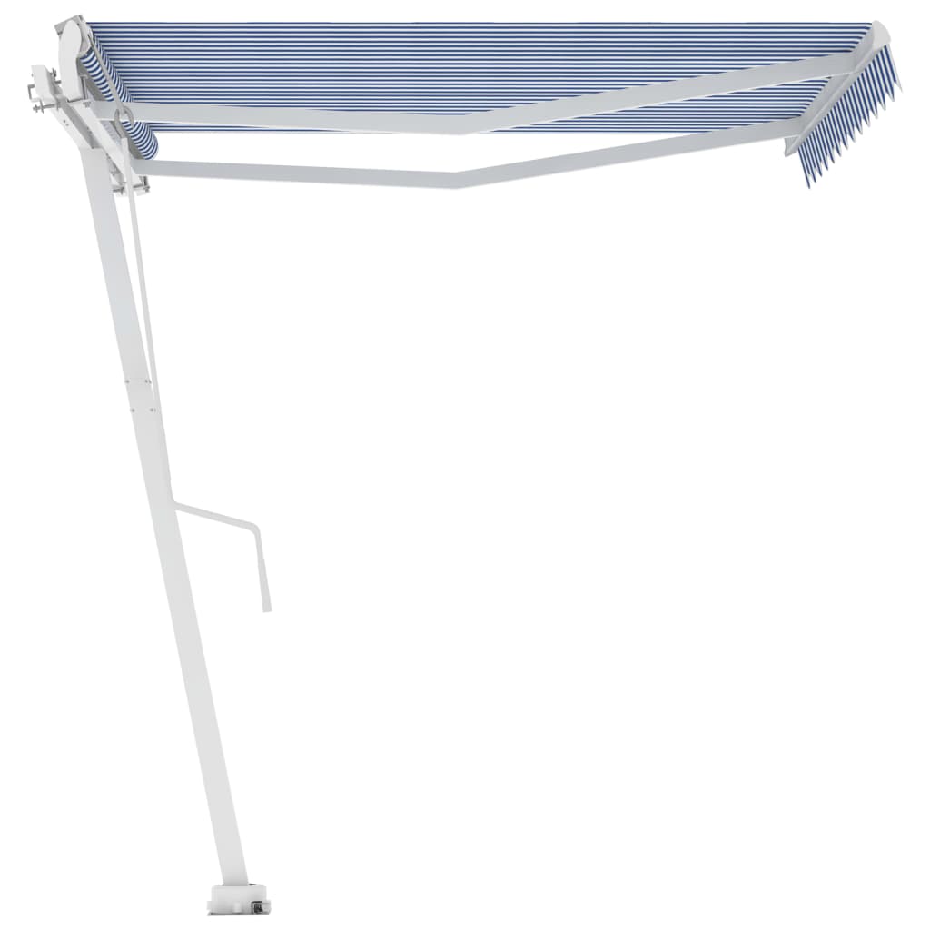 Toldo automático independente 300x250 cm azul e branco