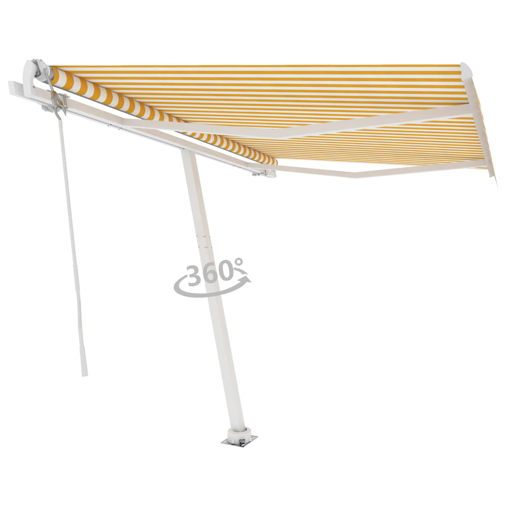 Toldo automático independente 300x250 cm amarelo e branco