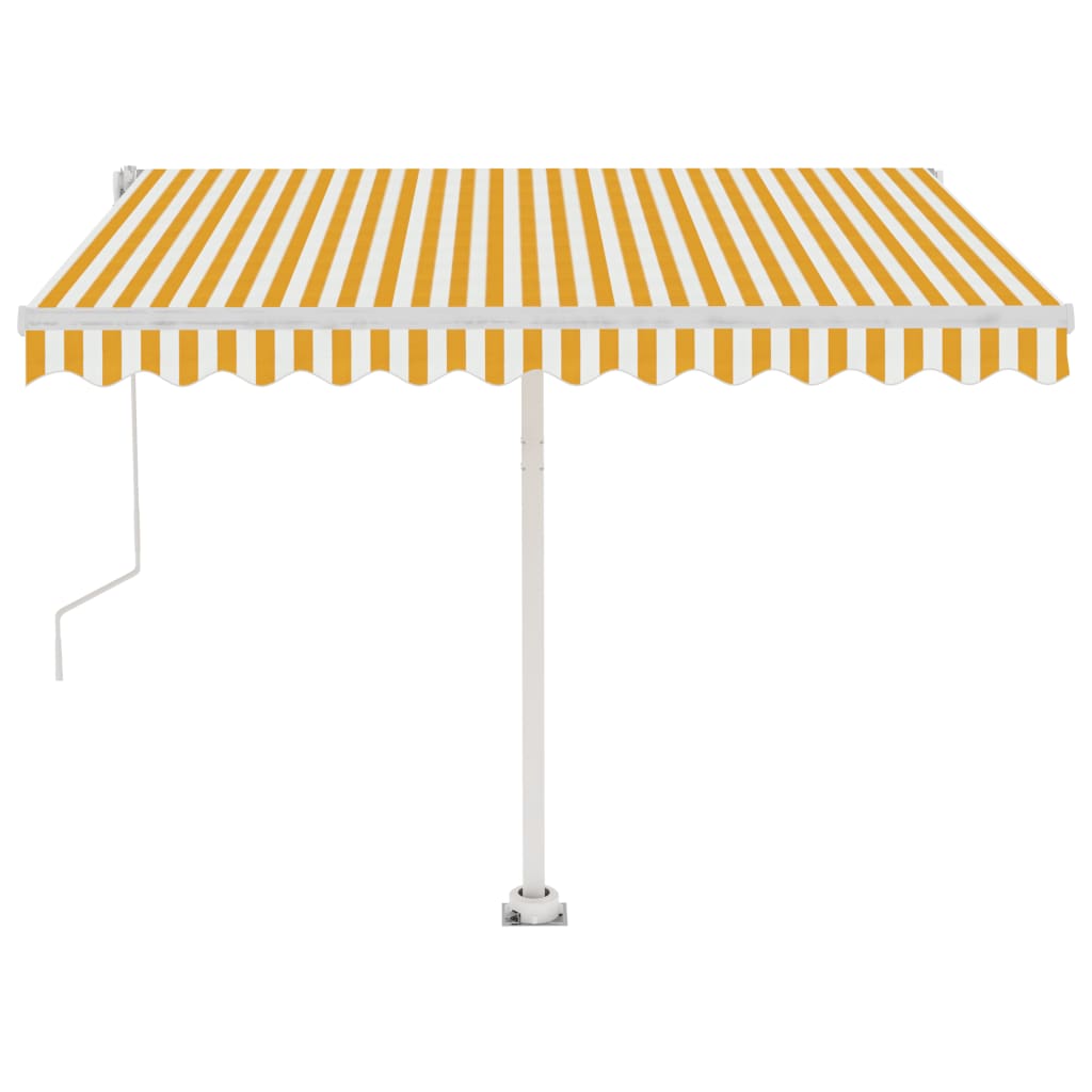 Toldo automático independente 300x250 cm amarelo e branco